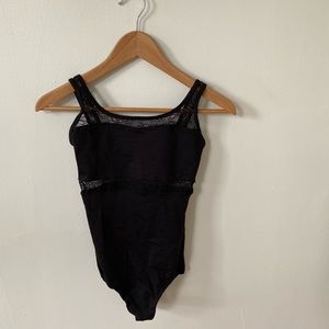 Black thin strap leotard